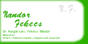 nandor fekecs business card